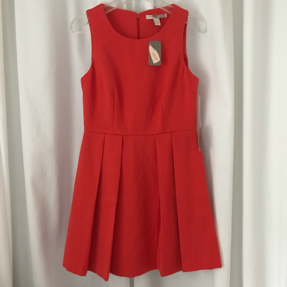 Forever21 Pleated Orange Red Orange Dress